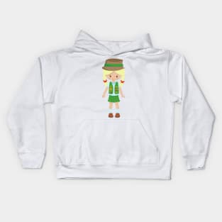 Girl Scout, Cute Girl, Little Girl, Blonde Hair Kids Hoodie